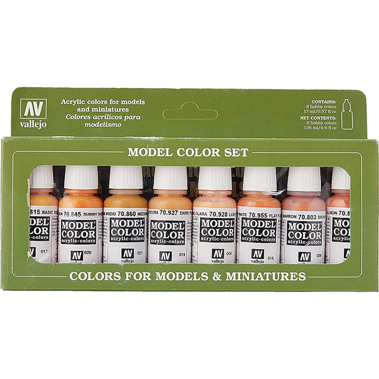 Vallejo Model Color Face & Skin Tones Acrylic Paint Set